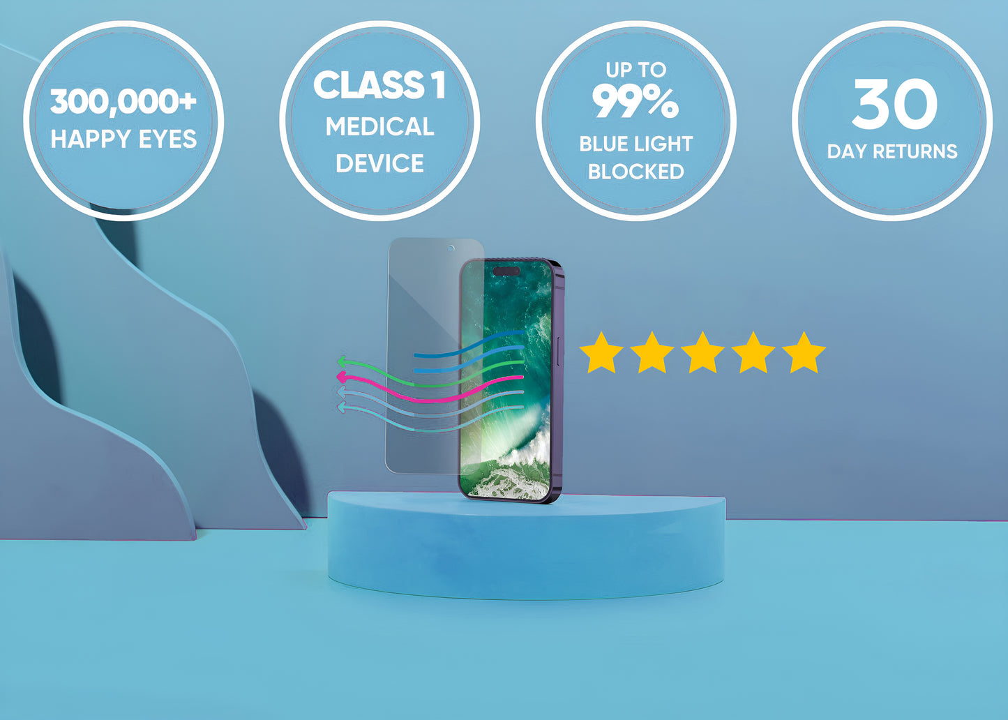 BluHue™ Anti Blue Light Screen Protector